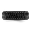 Black Zirconium Polished Grooved 8mm Band - Birthstone Company