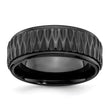 Black Zirconium Polished Grooved 8mm Band - Birthstone Company