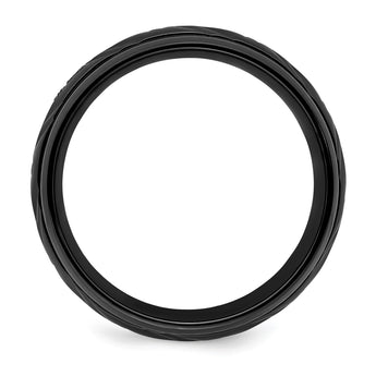 Black Zirconium Polished 8mm Band - Birthstone Company