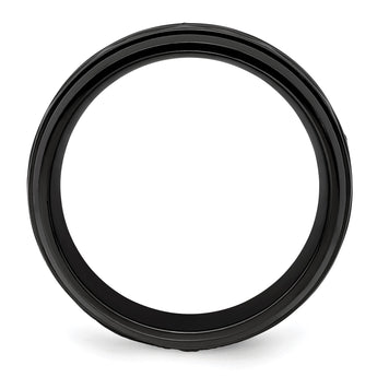 Black Zirconium Polished and D/C 8mm Band - Birthstone Company