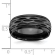 Black Zirconium Polished and D/C 8mm Band - Birthstone Company