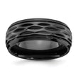 Black Zirconium Polished and D/C 8mm Band - Birthstone Company