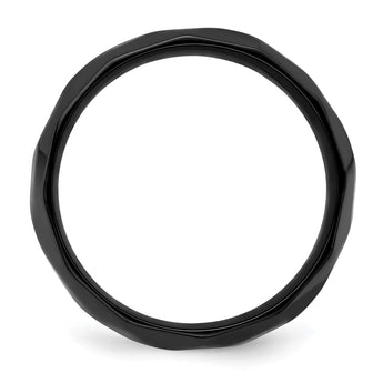 Black Zirconium Polished and Hammered 7mm Band - Birthstone Company