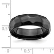 Black Zirconium Polished and Hammered 7mm Band - Birthstone Company