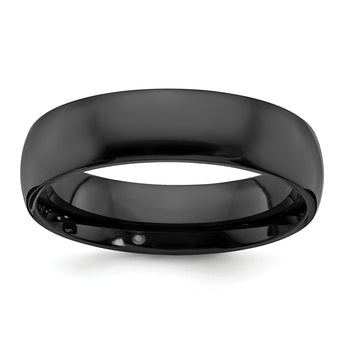 Black Zirconium Polished 6mm Band - Birthstone Company