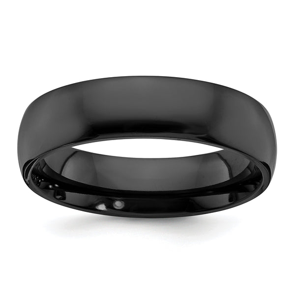 Black Zirconium Polished 6mm Band - Birthstone Company