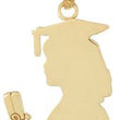 10k Polished Female Graduation Profile Charm