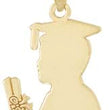 10k Polished Male Graduation Profile Charm