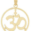 10K Cut-out Round Frame Yoga Om Symbol Pendant
