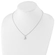 White Ice Sterling Silver Diamond Teardrop Necklace with Extender