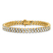 14k 10 1/2 carat Lab Grown Diamond VS+ F+ Complete Round Double Row Tennis Bracelet