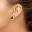 Omega Clip Onyx Non-Pierced Stud Earrings in 14K Yellow Gold, 10mm
