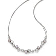 925 Sterling Silver Beaded Necklace with Multi-Color Freshwater Pearls