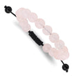 Round Rose Quartz Onyx Cord Bolo Bracelet, 10.2mm Adjustable