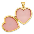 Heart Locket in 14K Yellow Gold with White Topaz Accent, 19mm Textured