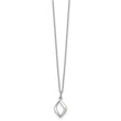 Sterling Silver Diamond Necklace with Rhodium Polish and Extender