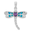 Sterling Silver Dragonfly Pendant with Amethyst & Opal Elegance