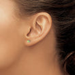 Sterling Silver 3mm Peridot Stud Earrings with Rhodium Finish August Birthstone