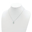 Cheryl Elegant Sterling Silver Opal and CZ Necklace with Polished Finish