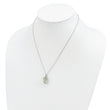 Brilliant Gemstones Sterling Silver with 14K Accent Rhodium-plated Green Quartz and Diamond 18 Inch Necklace with 2 Inch Extender