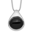 Round Black Onyx Necklace in Sterling Silver, 16 Inch