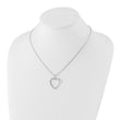 Sterling Silver Diamond Heart Necklace with Rhodium Polish & Extender