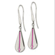 Edward Mirell Titanium Pink Anodized with Pink Sapphire Teardrop Earrings