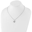 White Ice Sterling Silver Diamond Teardrop Necklace with Extender by