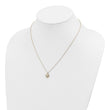 10K Tri-Color Gold Heart Garnet Necklace with Polished Elegant Finish