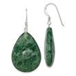 Larger Stone Green Teardrop Dangle Earrings in Sterling Silver