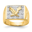 14k 1/10 carat AA Diamond Mens Eagle Ring