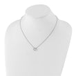 Sterling Silver Diamond Heart Necklace with Rhodium Finish