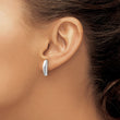 Sterling Silver Diamond Drop Earrings in Polished Rhodium Finish