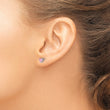Sterling Silver 4mm Pink Sapphire Heart Stud Earrings Polished & Rhodium Plated