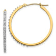 14K Gold Diamond Hoop Earrings with Polished Finish Elegant Women's Design