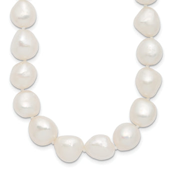 925 Sterling Silver Baroque Pearl Necklace 18 Elegant Design