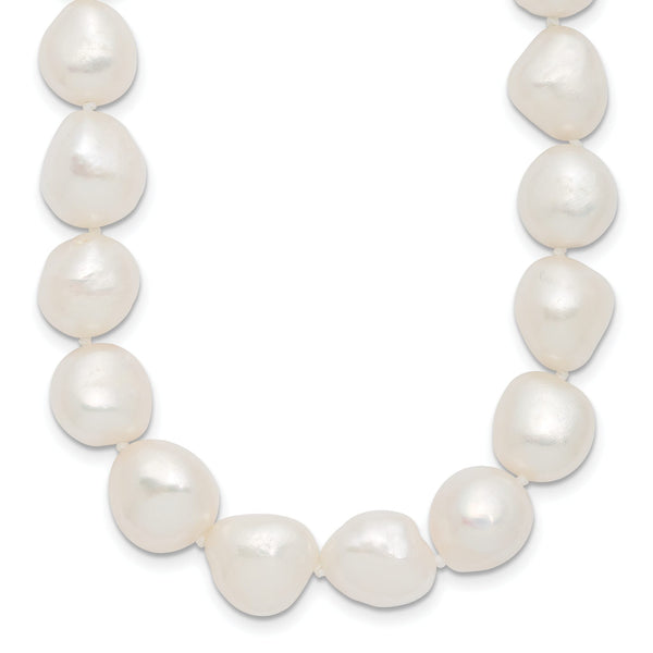 925 Sterling Silver Baroque Pearl Necklace 18 Elegant Design