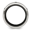 Black Spinel Wedding Band in Black Titanium & Sterling Silver, 10mm