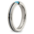 Edward Mirell Titanium Wedding Band with Sky Blue Topaz Accent