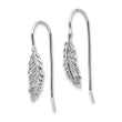 Sterling Silver Diamond Feather Dangle Earrings Gift Ready
