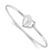 Sterling Silver Diamond Heart Bangle Polished Gift Ready