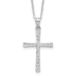 Platinum-Plated Sterling Silver Diamond Cross Necklace Gift Ready