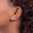 : Sterling Silver Rhodolite Garnet Princess-Cut Stud Earrings, Rhodium Plated