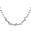 925 Sterling Silver Beaded Necklace with Multi-Color Freshwater Pearls