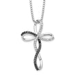 Sterling Silver Diamond Cross Necklace with Extender