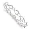 925 Sterling Silver Diamond Infinity Bangle Polished Gift Ready