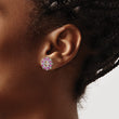 Sterling Silver 925 Earring Jackets with Created Ruby and Diamond Elegance