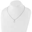 Sterling Silver Diamond Necklace with Rhodium Polished Finish