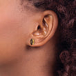 Marquise Checkerboard Smoky Quartz Stud Earrings in 14K Yellow Gold