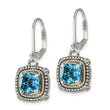 Sterling Silver Topaz Earrings with 14K Accents Vintage Elegance